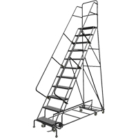 &eacute;chelles roulantes multidirectionnelles, 11 marches, Largeur de la marche 24", Hauteur de la plateforme 110", Acier Moffatt Supply & Specialties