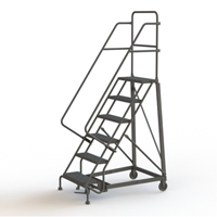 Heavy Duty Rolling Ladder, 6 Steps, 24" Step Width, 60" Platform Height, Steel Moffatt Supply & Specialties