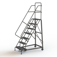 Heavy Duty Rolling Ladder, 7 Steps, 24" Step Width, 70" Platform Height, Steel Moffatt Supply & Specialties