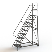 Heavy Duty Rolling Ladder, 9 Steps, 24" Step Width, 90" Platform Height, Steel Moffatt Supply & Specialties