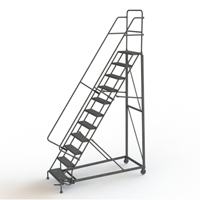 &eacute;chelles roulantes robustes, 11 marches, Largeur de la marche 24", Hauteur de la plateforme 110", Acier Moffatt Supply & Specialties
