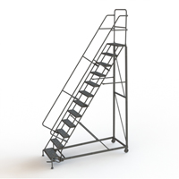 Heavy Duty Rolling Ladder, 12 Steps, 24" Step Width, 120" Platform Height, Steel Moffatt Supply & Specialties
