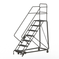 Heavy Duty Safety Slope Ladder, 7 Steps, Perforated, 50° Incline, 70" High Moffatt Supply & Specialties
