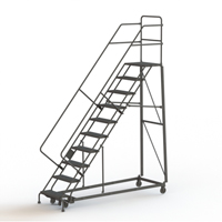 Heavy Duty Safety Slope Ladder, 10 Steps, Serrated, 50° Incline, 100" High Moffatt Supply & Specialties