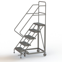 Safety Slope Rolling Ladder, 5 Steps, Serrated, 50° Incline, 50" High Moffatt Supply & Specialties