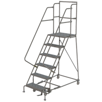 Escabeaux roulants &agrave; dessus profond, 7 marches, Largeur de la marche 16", Hauteur de la plateforme 70", Acier Moffatt Supply & Specialties