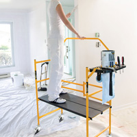 nsemble d'&eacute;chafaudage &agrave; montant de s&eacute;curit&eacute; & tablette pour outils de 4' Jobsite Series, Cadre Acier, 49-1/2" p x 57-3/4" h Moffatt Supply & Specialties