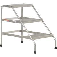 Aluminum Step Stand, 3 Step(s), 22-13/16" W x 34-9/16" L x 30" H, 500 lbs. Capacity Moffatt Supply & Specialties