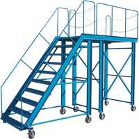 Snow Ladder, Steel, 10 Steps, 99" H, 85-1/2" D, 48" Step, Serrated Moffatt Supply & Specialties