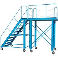 Snow Ladder, Steel, 10 Steps, 99" H, 85-1/2" D, 48" Step, Serrated Moffatt Supply & Specialties