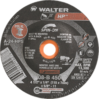 Meule HP vissable, 4-1/2" x 1/4", Arbre de 5/8"-11, Type 27S Moffatt Supply & Specialties