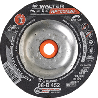 Meule combin&eacute;e HP Combo vissable, 4-1/2" x 1/8", Arbre de 5/8"-11, Type 27S Moffatt Supply & Specialties