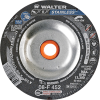 Meules &agrave; moyeu d&eacute;port&eacute; - Acier inoxydable type 27, 4-1/2" x 1/8", Arbre de 5/8"-11, Type 27S Moffatt Supply & Specialties