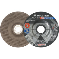 Depressed Centre Grinding Wheels - Allsteel XX, 4-1/2" x 1/8", 7/8" Arbor, Type 27, Zirconia Alumina, 13300 RPM Moffatt Supply & Specialties
