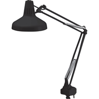LAMPES DE TRAVAIL COMBIN&eacute;ES ROBUSTES, 22/60 W, Fluorescent/Incandescente, Col 45", Noir Moffatt Supply & Specialties