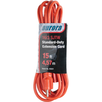 Extension Cord, Indoor/Outdoor, SJTW, 16/3 AWG, 13 A, 15' Moffatt Supply & Specialties