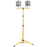 Twin-Head Work Light, Halogen, 500 W, 16000 Lumens, Steel Housing Moffatt Supply & Specialties