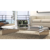 Jumbo Clock, Digital, Battery Operated, 16.5" W x 1.7" D x 11" H, Silver XD075 | Moffatt Supply & Specialties