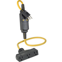 Triple-Tap Inline GCFI Extension Cord & Connector, 120 V, 15 Amps, 3' Cord Moffatt Supply & Specialties