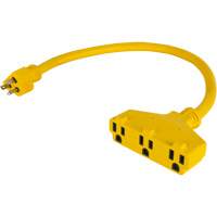 Adaptateur de rallonge d'alimentation, Ext&eacute;rieur, STOW, AWG 12/3, 15 A, 3 prise(s), 2' Moffatt Supply & Specialties