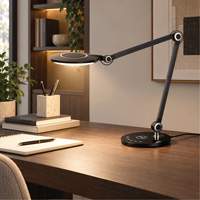 Plastic & Aluminum Desk Lamp, 10 W, LED, 41-1/2" Neck, Black Moffatt Supply & Specialties