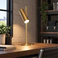 Metal Table Lamp with FR Acrylic Diffuser, 6 W, LED, 19-3/4" Neck, Brass Moffatt Supply & Specialties
