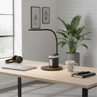 Table Lamp with Bluetooth Speaker, 10 W, LED, 14-3/4" Neck, Black Moffatt Supply & Specialties