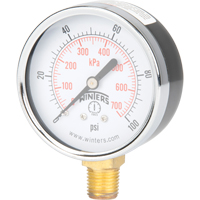 Pressure Gauge, 2-1/2" , 0 - 100 psi, Bottom Mount, Analogue YB882 | Moffatt Supply & Specialties