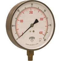 Contractor Pressure Gauge, 4-1/2" , 0 - 60 psi, Bottom Mount, Analogue YB899 | Moffatt Supply & Specialties